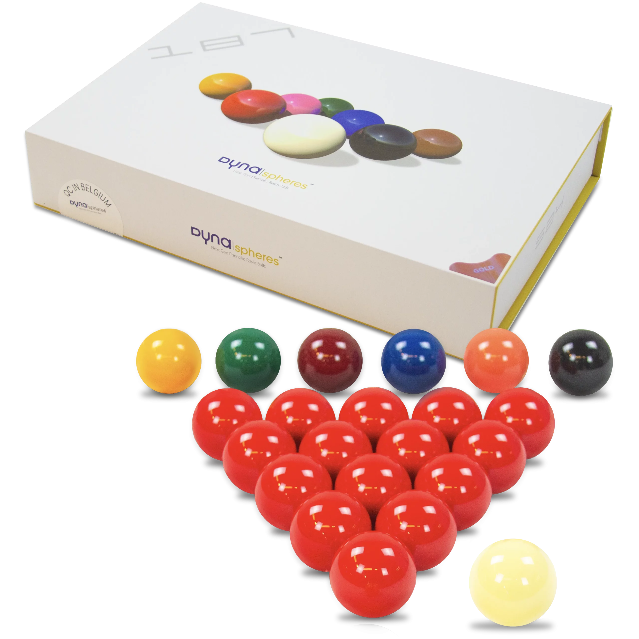 Dynaspheres Snooker Gold 524 Billiard Balls Box